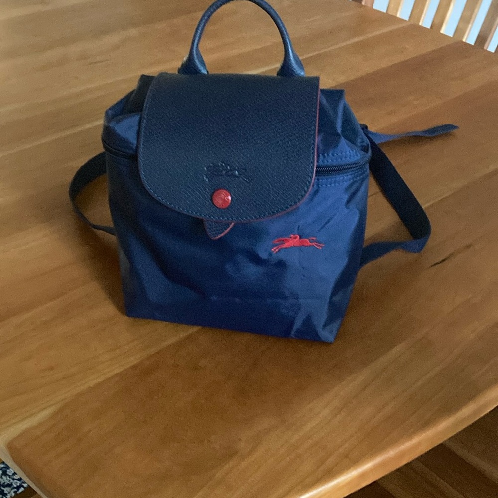 Longchamp mini navy Le Pilage backpack